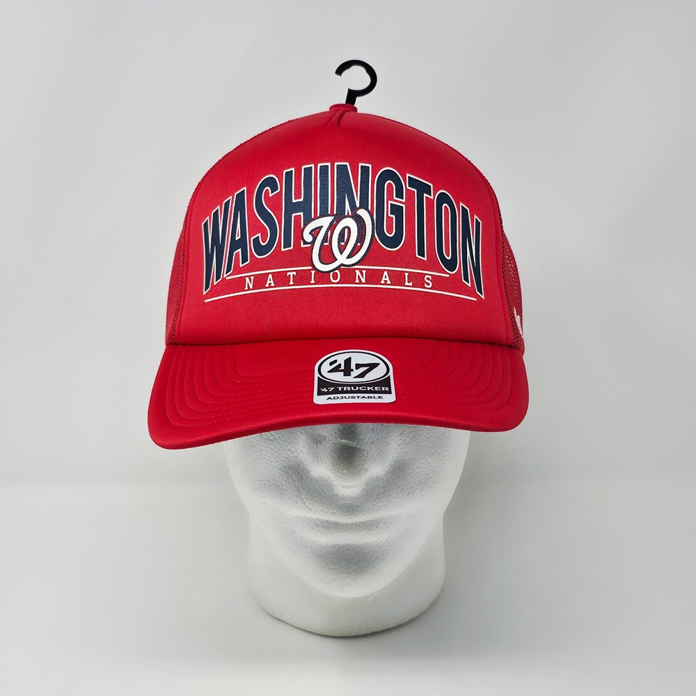 '47 Brand Washington Nationals Backhaul Foam Trucker Hat Snapback Cap Red MLB